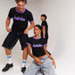 'SELECTAH' ringer tee in Black & Purple