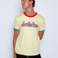 'SELECTAH' ringer tee in Pale Yellow