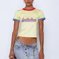 'SELECTAH' ringer tee in Pale Yellow