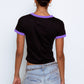 'SELECTAH' ringer tee in Black & Purple